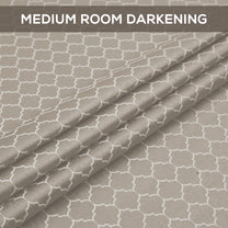 2 Pcs 400 GSM Dark Brown & White Azurio Jacquard Polyester Window / Door / Semi Long Door/ Long Door Curtains