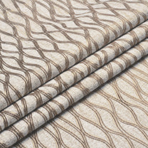 2 Pcs 400 GSM Brown Azurio Jacquard Window / Door / Semi Long Door/ Long Door Curtains