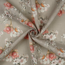 2 Pcs Beige & Pink Sheer Window / Door / Semi Long Door/ Long Door Curtains