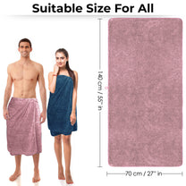 Story@Home Navy Blue & Peach 2 Units Microfiber Bath Towels For Men, Women & Kids