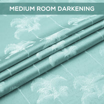2 Pcs 400GSM Aqua & White Azurio Jacquard Polyester Window / Door / Semi Long Door/ Long Door Curtains