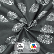 Arena 186 TC Grey Queen Size Fitted Bedsheet With 2 Pillow Cover