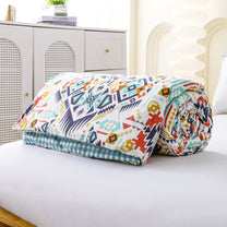 240 GSM White Aztec Boho Microfiber Reversible Double Comforter