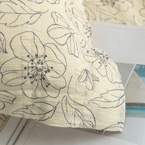 Story@home 300 TC Cloud Cotton Microfiber Pale White & Grey King Size Floral Bedsheet with 2 Pillow Covers