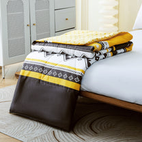 240 GSM Black Aztec Boho Microfiber Reversible Double Comforter