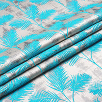 2 Pcs 400 GSM Blue Azurio Jacquard Window / Door / Semi Long Door/ Long Door Curtains