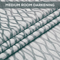 2 Pcs 400 GSM Grey Azurio Jacquard Window / Door / Semi Long Door/ Long Door Curtains