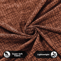 Sofa Cover Combo – 2 Pcs 1 Seater and 1 Pc 3 Seater Elastic Stretchable in Light Brown Solid Pattern by Story@Home