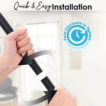 Story@Home Matte Black Extendable Shower Curtain Tension Rod Non-Drilling Anti-Skid Spring Pull Rod