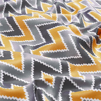 2 Pcs 250 GSM Yellow & Grey Topaz Polyester Window / Door / Semi Long Door/ Long Door Curtains