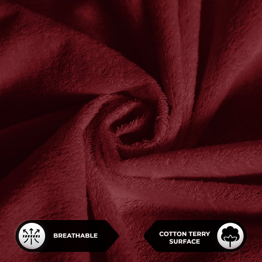 Story@Home Maroon Terry 100% Waterproof and Dustproof Premium Single / Double Size Mattress Protector