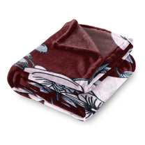 Finley 300 GSM Maroon Floral Double Size Blanket