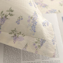 Story@home 300 TC Air Cotton Microfiber White & Purple King Size Floral Bedsheet with 2 Pillow Covers