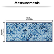 Ethnic Grunge Pattern Blue & White Rustico Rug/Carpet