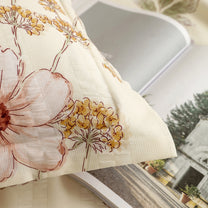 Story@home 300 TC Cloud Cotton Microfiber White King Size Floral Bedsheet with 2 Pillow Covers