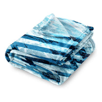 Finley 300 GSM Blue Graphic Double Size Blanket