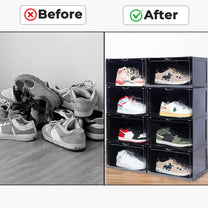 Story@Home Black Stackable Sneaker Box For Storing Sneakers Shoes Footwear