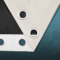 2 Pcs Blackout Foil Cyan Blue & Light Grey Gradient Window/Door/Semi Long Door/Long Door Curtains