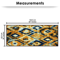 Ethnic Grunge Pattern Yellow & Blue Rustico Rug/Carpet