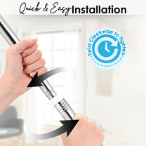 Story@Home Metallic Chrome Extendable Shower Curtain Tension Rod Non-Drilling Anti-Skid Spring Pull Rod