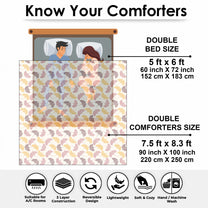 180 GSM Beige & Yellow Floral Microfiber Fusion Reversible Double Comforter