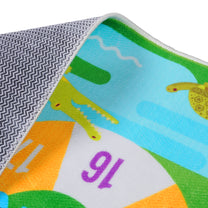 Story@Home Green Zoo Animals Design Printed Carpet With Anti-Skid Back For Kids