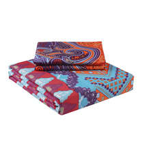 Boho Styled 240 TC Purple & Orange Motif Double Size Bedsheet With 2 Pillow Covers