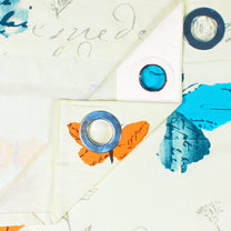 2 Pcs 300GSM White & Pink  Bohemian Cotton Canvas Curtain Window/Door/Semi Long Door/Long Door Curtains