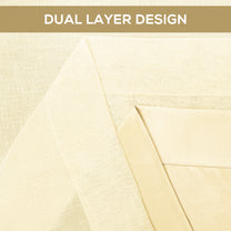 2 Pcs Blackout Serene Duo Cream Solid Window/Door/Semi Long Door/Long Door Curtains