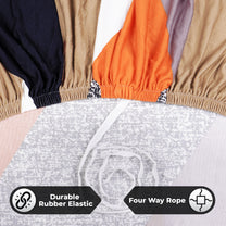 Sofa Cover Combo – 1 Pc 1 Seater, 1 Pc 2 Seater, and 1 Pc 3 Seater Elastic Stretchable in Orange & Beige Abstract Pattern by Story@Home