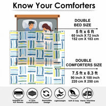 180 GSM White Abstract Microfiber Fusion Reversible Double Comforter