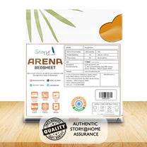 Arena Kids 180 TC White & Brown Double Size Bedsheet With 2 Pillow Cover