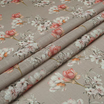2 Pcs Beige & Pink Sheer Window / Door / Semi Long Door/ Long Door Curtains