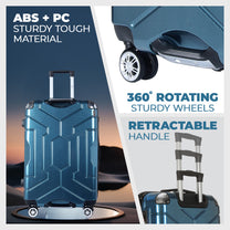 Story@home Cyan Blue Small, Medium & Large Cabin Trolley Bag