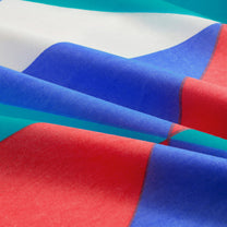 Ventura 144 TC 100% Cotton Blue & Orange Triangles Double Bedsheet