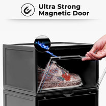 Story@Home Black Stackable Sneaker Box For Storing Sneakers Shoes Footwear