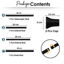 Story@Home Matte Black Extendable Shower Curtain Tension Rod Non-Drilling Anti-Skid Spring Pull Rod