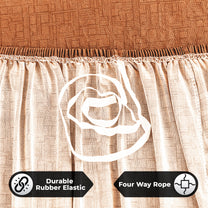 Sofa Cover for 1 | 2 | 3 Seater – Elastic Stretchable in Orange Criss Cross Pattern by Story@Home