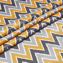 2 Pcs 250 GSM Yellow & Grey Topaz Polyester Window / Door / Semi Long Door/ Long Door Curtains