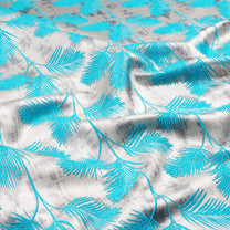2 Pcs 400 GSM Blue Azurio Jacquard Window / Door / Semi Long Door/ Long Door Curtains