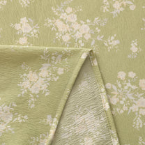 Story@home 300 TC Air Cotton Microfiber Green & White King Size Floral Bedsheet with 2 Pillow Covers