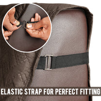 Sofa Throw Cover Combo – 2 Pcs 1 Seater and 1 Pc 3 Seater Brown Solid Pattern with Pocket by Story@Home