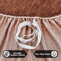 Sofa Cover Combo – 2 Pcs 1 Seater and 1 Pc 3 Seater Elastic Stretchable in Light Brown Solid Pattern by Story@Home