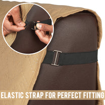 Sofa Throw Cover Combo – 2 Pcs 1 Seater and 1 Pc 3 Seater Beige Solid Pattern with Pocket by Story@Home