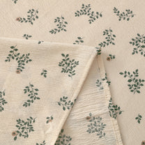 Story@home 300 TC Air Cotton Microfiber White & Dark Green King Size Leaves Bedsheet with 2 Pillow Covers