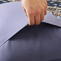 Story@home 300 TC Talespun Microfiber Dark Blue & Beige King Size Ethnic Bedsheet with 2 Pillow Covers