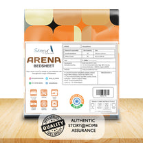 Arena 186 TC Rust Orange Queen Size Fitted Bedsheet With 2 Pillow Cover