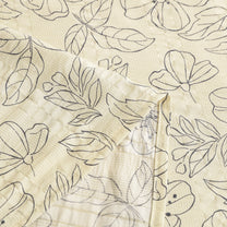 Story@home 300 TC Cloud Cotton Microfiber Pale White & Grey King Size Floral Bedsheet with 2 Pillow Covers