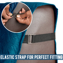 Sofa Throw Cover Combo – 2 Pcs 1 Seater and 1 Pc 3 Seater Navy Blue Solid Pattern with Pocket by Story@Home