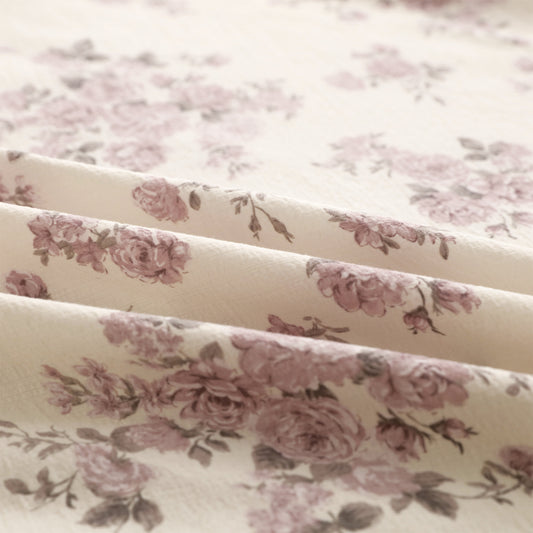 Story@home 240 TC Air Cotton Microfiber Light Purple & White King Size Floral Bedsheet with 2 Pillow Covers